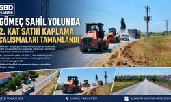 Gömeç Sahil Yolunda 2. Kat Sathi Kaplama Çalışmaları Tamamlandı