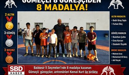 Gömeçli 8 güreşçiden 8 madalya