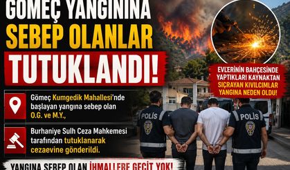 Gömeç yangınına sebep olanlar tutuklandı