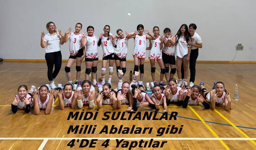 Midi Sultanlar, Milli ablaları gibi 4’de 4 yaptılar