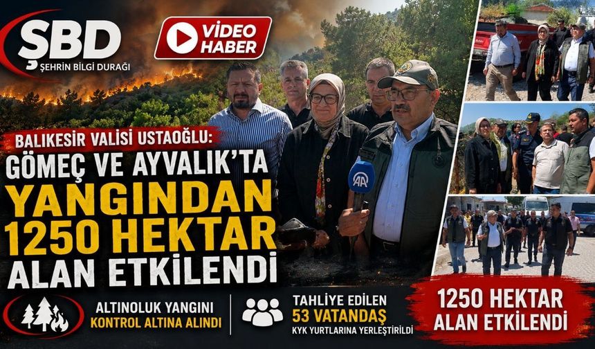 Balıkesir Valisi Ustaoğlu: Gömeç ve Ayvalık’ta yangından 1250 hektar alan etkilendi