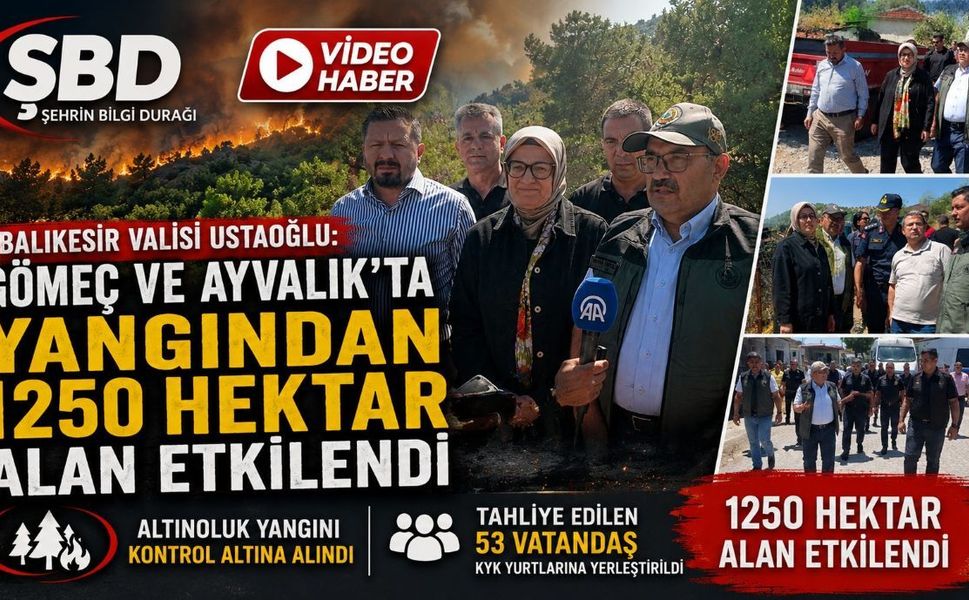 Balıkesir Valisi Ustaoğlu: Gömeç ve Ayvalık’ta yangından 1250 hektar alan etkilendi